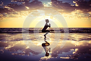 Woman practicing yoga