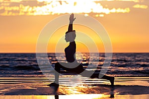 Woman practicing yoga