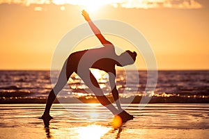 Woman practicing yoga