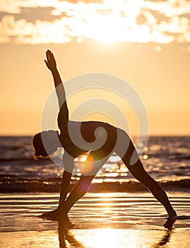 Woman practicing yoga