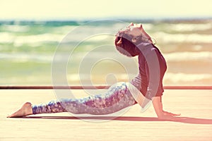 Woman practicing yoga