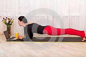 Woman practicing yoga