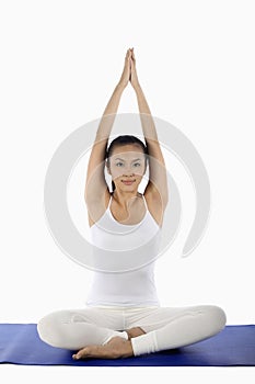 Woman practising yoga. Conceptual image