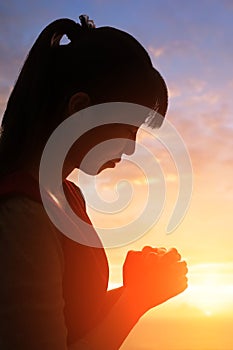 Woman pray pious