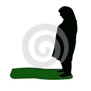 a woman praying , body silhouette vector
