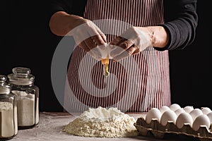 Woman preparing dough with her hands