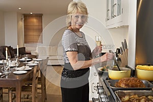 Woman Preparing Food For A Dinner Party