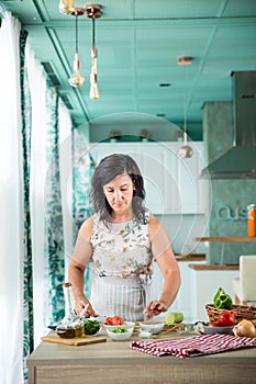 Woman preparing a gazpacho