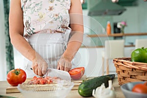 Woman preparing a gazpacho