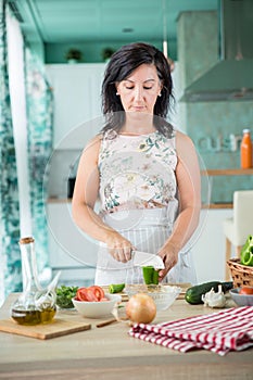 Woman preparing a gazpacho