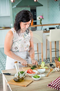 Woman preparing a gazpacho