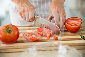 Woman preparing a gazpacho