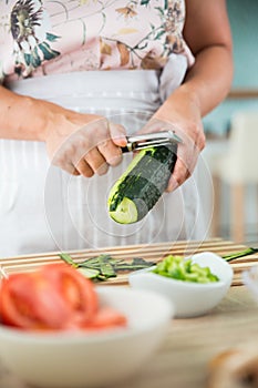 Woman preparing a gazpacho