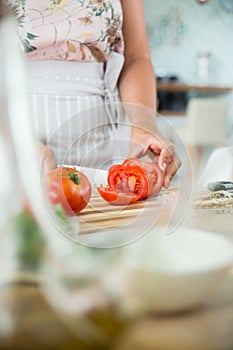 Woman preparing a gazpacho