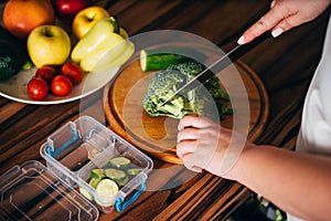 Woman preparing homemade low-calorie snacks