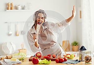 Woman is preparing proper meal