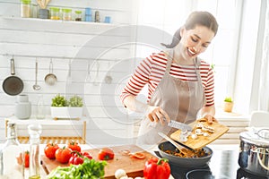 Woman is preparing proper meal photo