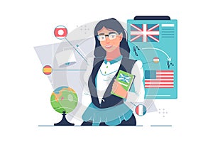 Woman professional foreign language teacher