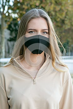 Woman with a protective mask