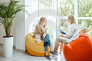 Woman with psychologist in the office