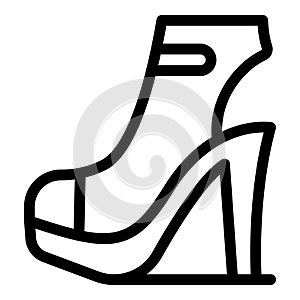 Woman pumps icon outline vector. High heels shoes