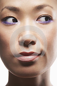 Woman With Purple Eyeliner