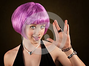 Woman with Purple Hair