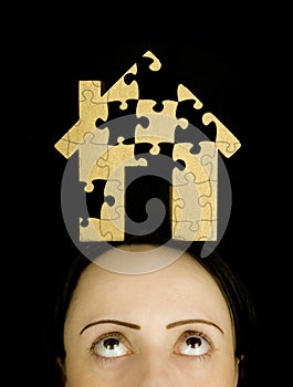 Woman with a puzzle to solve