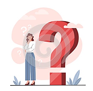 Woman with question mark