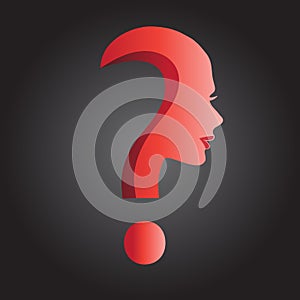Woman question mark logo vector