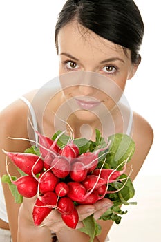 Woman with radishes photo