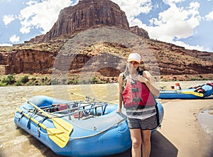 Woman on a rafting trip down the Colorado River