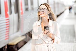 Woman at the railway station