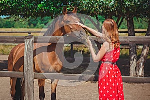 Woman on a rancho, horse lover