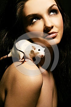 Woman and rat