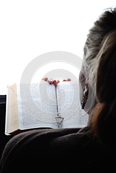 Woman reading bible