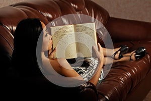 Woman reading book