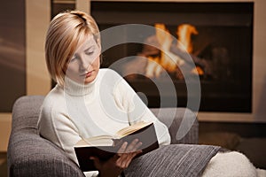 Woman reading book