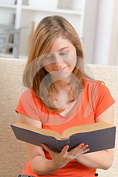 Woman reading book