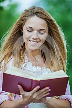 Woman reading book