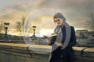 Woman reading a book