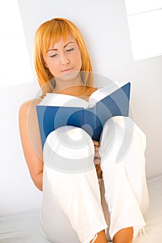 Woman reading book