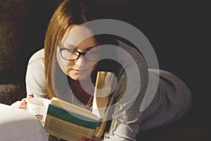 Woman reading a book