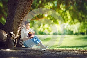 Woman reading a book