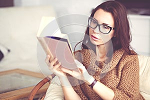 Woman reading book