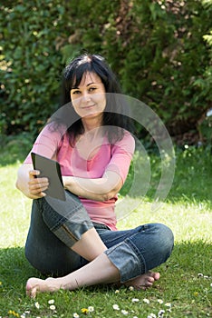 Woman reading ebook