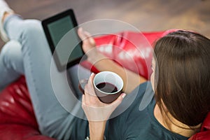 Woman reading an ebook