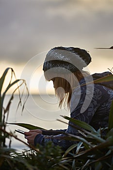 Woman Reading Outdoors