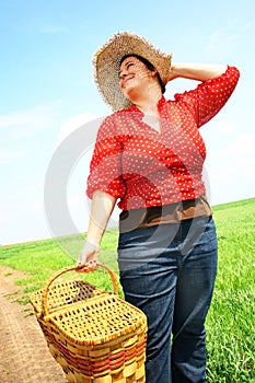 Woman ready for picnic