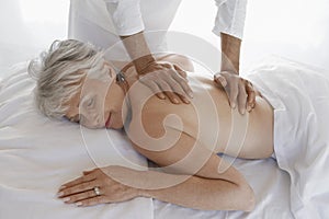 Woman Receiving Back Massage